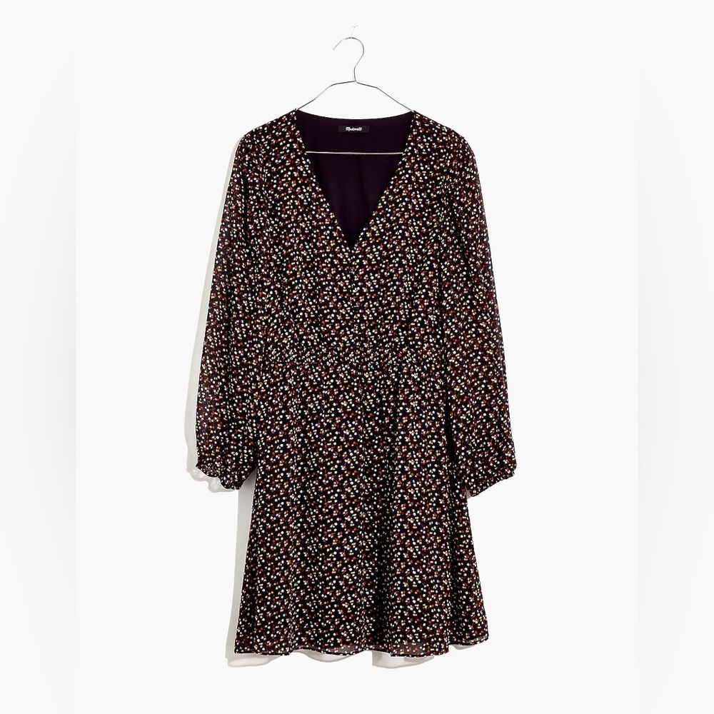 Madewell Georgette Ditsy Floral Mini Dress Button Front S - Picture 3 of 15